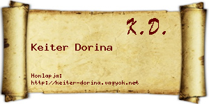 Keiter Dorina névjegykártya